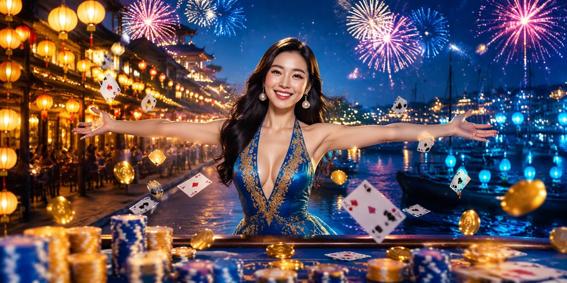 Không gian Hội An với trò chơi bài và đèn lồng minh họa nhóm casino 4312