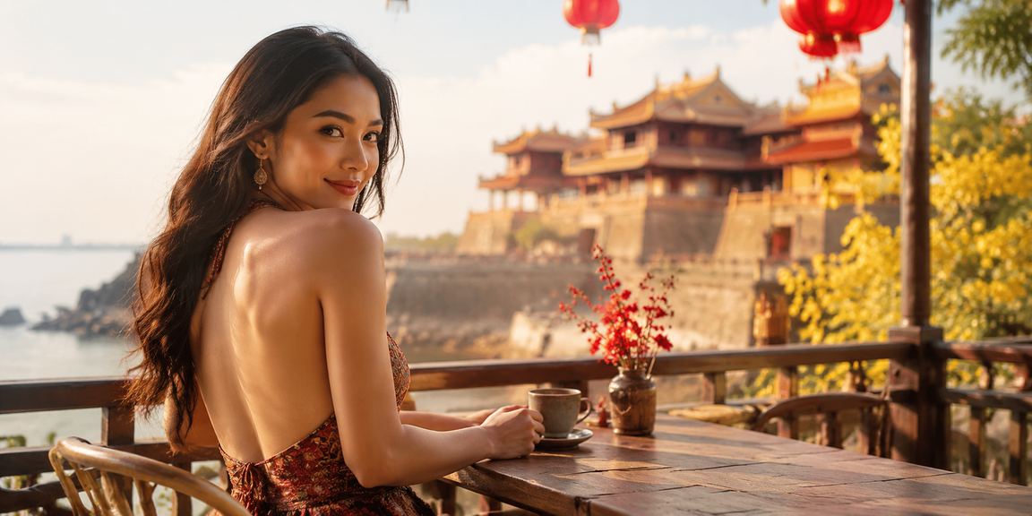 Người dùng tại Huế đọc đánh giá casino mobile trong quán cà phê
